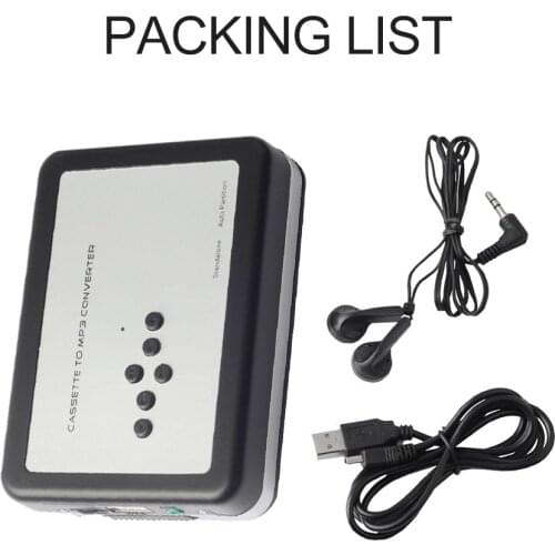 Muslady Multifunctional USB Tape Converter Tape to MP3 Stereo Audio Capture Music Cassette Player Automatic Turning Tape Drive