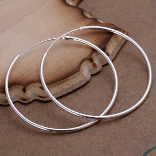 Simple Fashion Style Silver plated Smooth Circle Earrings Jewellery mens,Wholesale&New fashion, SMTE042