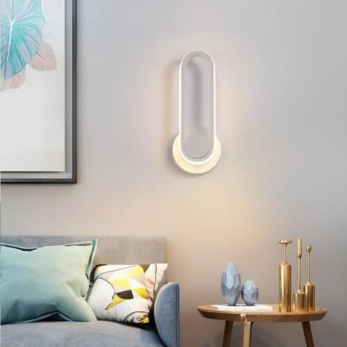 Wall lamp bedroom bedside LED lamp modern simple staircase living room background wall lamp rotatable aisle wall lamp