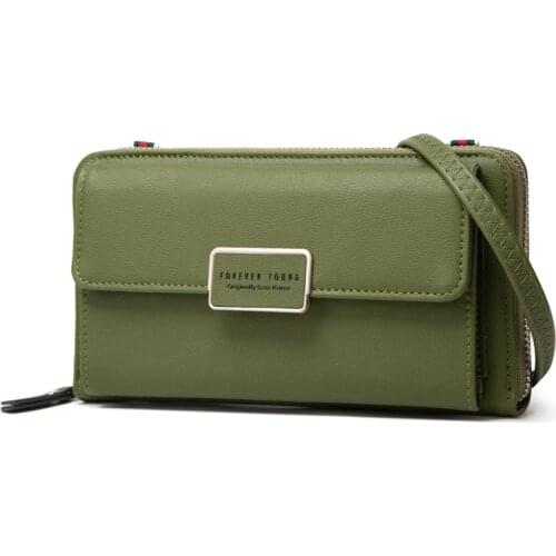 2021 New Fashion Wallet Womens Long Mobile Phone Bag Organizer Shoulder Messenger Bag Clutch Bag Purse Money Clip Card Holder