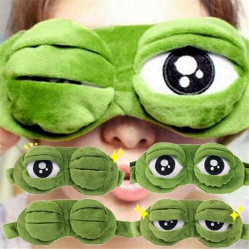 2021 Newly Sleep Soft Mask Cartoon Frog Animal Eye Cover Funny Cute Super Soft Eye Blindfold Sleeping Make For Children Adults