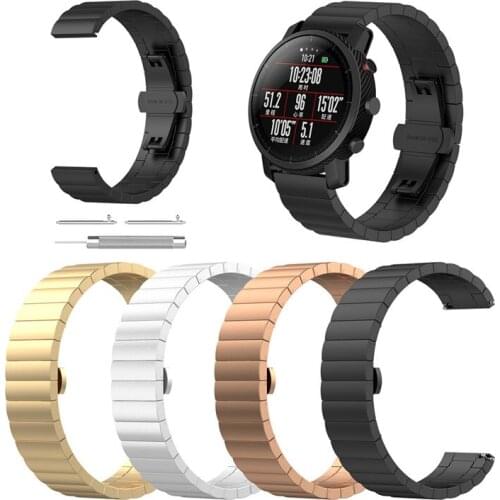 22MM Stainless Steel Strap For Huawei Watch GT 2 Pro 46MM/2E Honor GS Pro Smart Watchbands For Amazfit GTR 47MM Metal Correa
