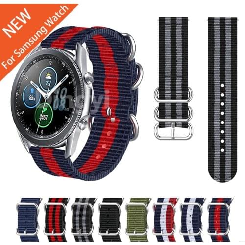 For Samsung Galaxy Watch 3 Ring Buckle Woven Nylon Strap 45mm 41mm Watchband for Galaxy Watch 46mm 42mm Active 2 S3 Fabric band