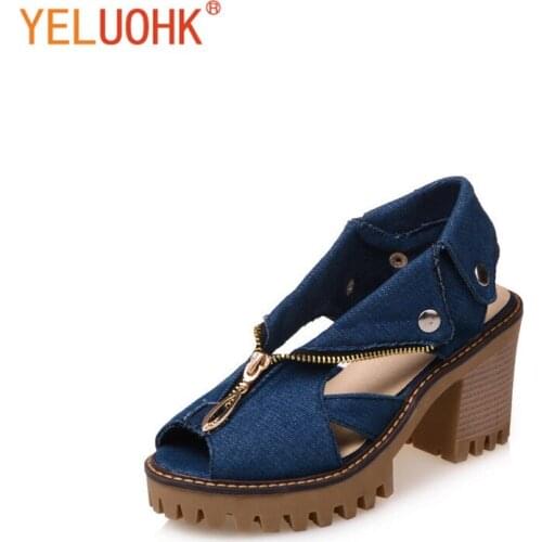 35-43 High Heels Sandals Women Summer Shoes 2017 Women Sandals Platform Canvas