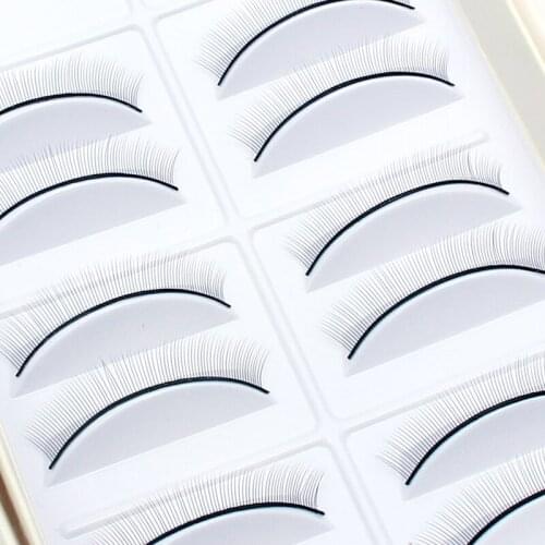 Shellhard 10 Pairs Individual False Eyelashes Natural Training Lashes For Eyelash Extension Practicing Teaching Makeup Tools
