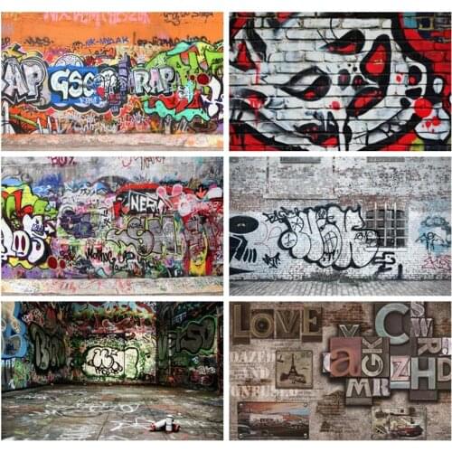 Laeacco Old Graffiti Wall Grunge Portrait Photography Backgrounds Baby Birthday Backdrops Vinyl Photophone For Photo Studio Prop