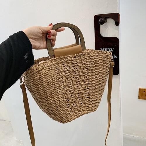 Large Capacity Straw Woven Bags Women Handmade Basket Totes Handbag Bohemian Summer Beach Vacation Brand Crossbody Bags Bolsa