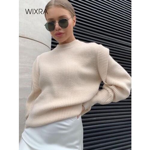 Wixra Ruffle Sweater Women Pull Femme Jumper Casual Elegant Cashmere Ladies New Coming Top Autumn Winter