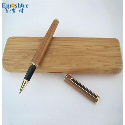 1 pecs Drop Shipping Creative Bamboo Signature Pen Roller Ball Pen With Pencil Box Set Top Brand Stationery for Students P062