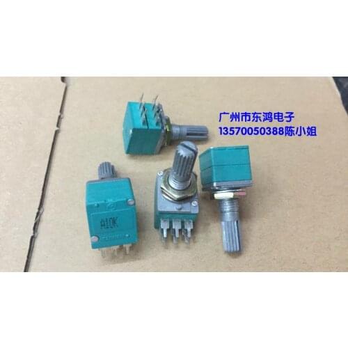 1pcs Model RK12 Taiwan precision double potentiometer, A10K*2 shaft length, 20MM width, 13mm power amplifier, volume potenti