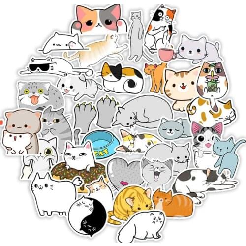 10/30/50Pcs/Set Cute kitten Kawaii For Chidren Toy Waterproof Sticker to DIY Laptop Bicycle Helmet Car Decals