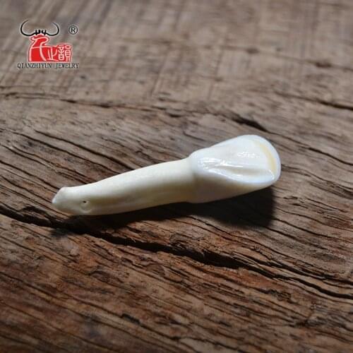 10pcs White Cow Tooth Natural Bone Beads Pendants For Diy Jewelry Making Primitive tribal ornaments Jewelry Accessories 35~50mm