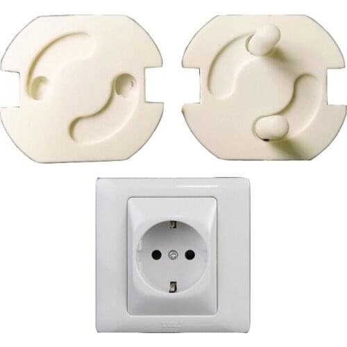 10pcs/lot New Pure White ABS Baby Safety Plug Socket Protective Cover Protective Insulation Against Electric Shock 2 Hole Round