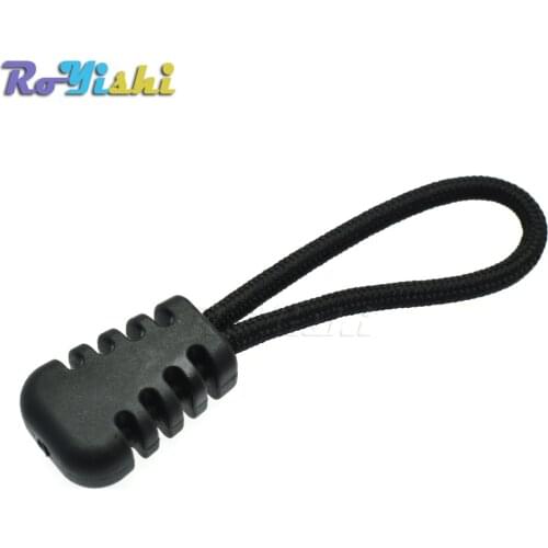 20pcs/pack Zipper Pulls Cord Rope Ends Lock Zip Clip Buckle Black For Paracord Free Shipping