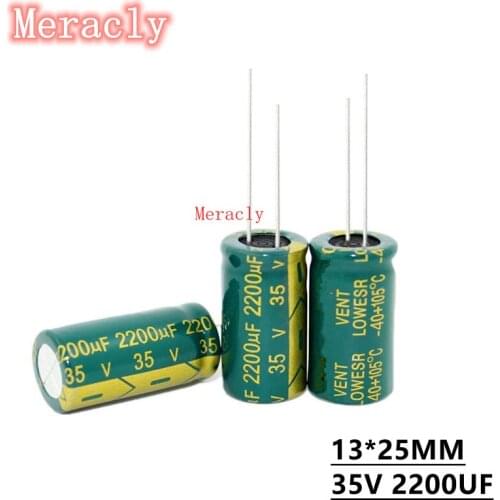 5PCS 35V 2200UF Wholesale aluminum electrolytic capacitors 20% high frequency and low resistance, good quality