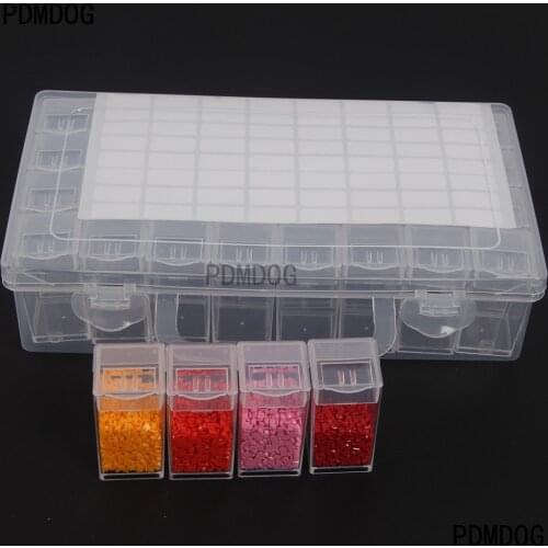 64/32 Grid Diamond Painting Accessories Tool Beads Box Full DIY Accessories Plastic Storage Container Jewelry Drill Storage Box