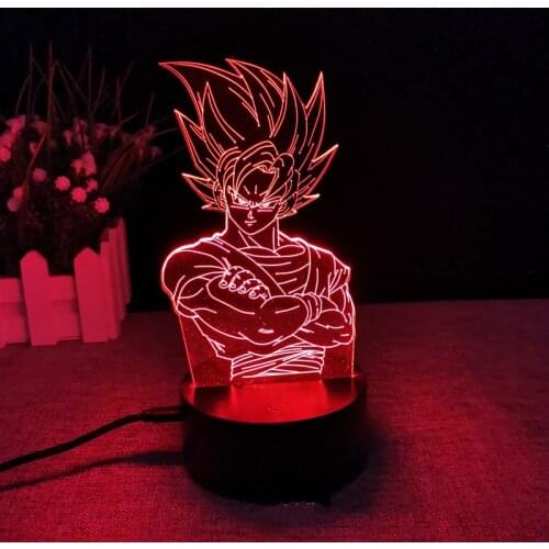 Anime Figure Dragon Ball Son Goku 3D lamp Figurine Broly Vegeta Gogeta Shenron Figma Action Toys Brinquedos Juguetes Model