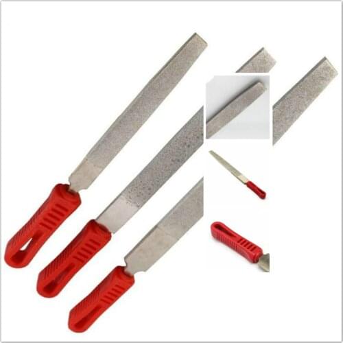 Hot Sale 1pcs 6" inch Art Craft Flat Diamond File Grinding Tool 150mm Long Red Silver Tone