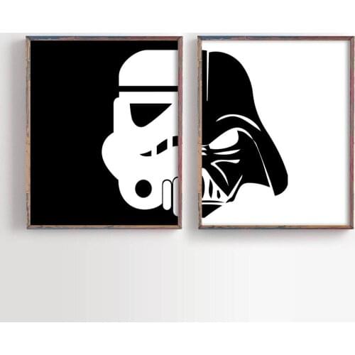 Disney Star Wars Movie Canvas Paintings Black and White Jedi Posters and Prints Wall Art Picture for Living Room Home Decoration