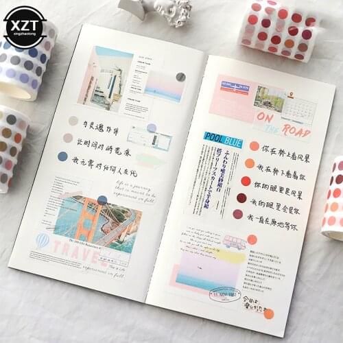 Cute Dot Sticker Solid Color Creative Waterproof Tape Student Stationery DIY Crafts Journal Adhesive Sticker Home Decoration