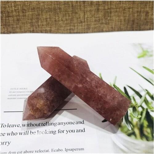 Red Strawberry Wand Point Natural Stones Minerals Crystals Gems Healing Reiki For Home Decoration Gemstones