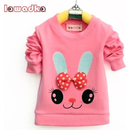 Lawadka Cute Cartoon Rabbit Baby Girls T-shirt Long Sleeve Band Sport T Shirts for Girls Cotton Children Clothes