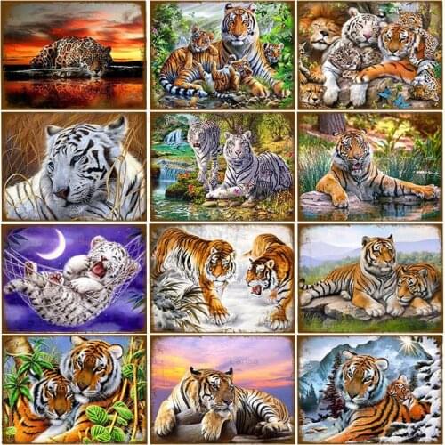 Metal Tin Sign Animal Licenses Plate Decor Tiger Plaque Vintage Metal Painting Children Room Club Home Art Wall Sticker Decor