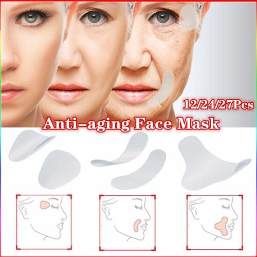 Reusable Silicone Wrinkle Removal Sticker Facial Lifting Strips Set Forehead Neck Line Remover Eye Patches Anti Aging Skin Pads