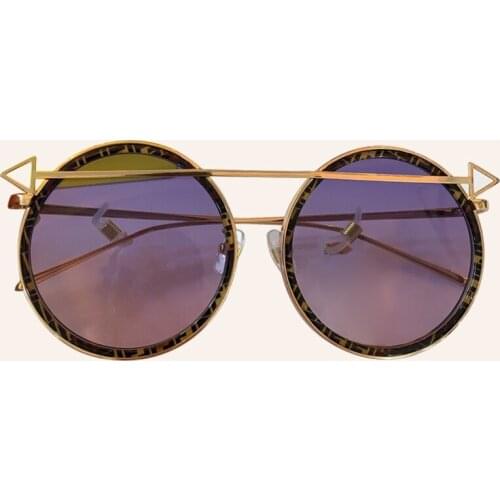 Fashion Round Sunglasses Women With Chain Shades Luxury Brand Mirror Sun Glasses UV400