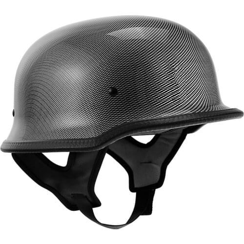 DOT Carbon Fiber German Style Motorcycle Motorbike Half Helmet M/L/XL For Cruiser ATV Chopper Biker Scooter