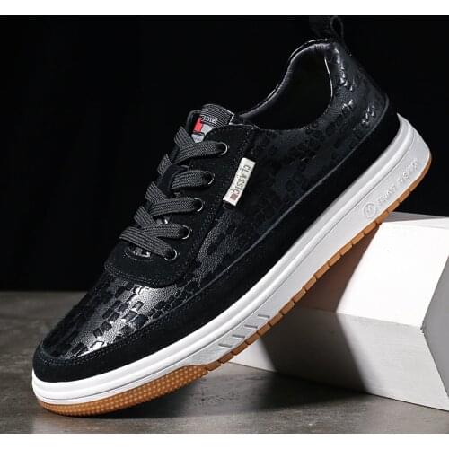 Genuine Leather Mens Casual Shoes Mens Sneakers Non-slip Mens Korean fashion Shoes Breathable Walking Flats