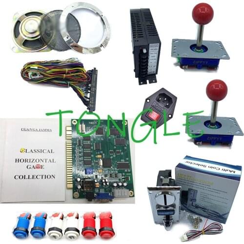 1 Set DIY Arcade Bundles kit 60 in 1 Multi Game PCB Zippy joystick coin acceptor power supply 2 players jamma wiring