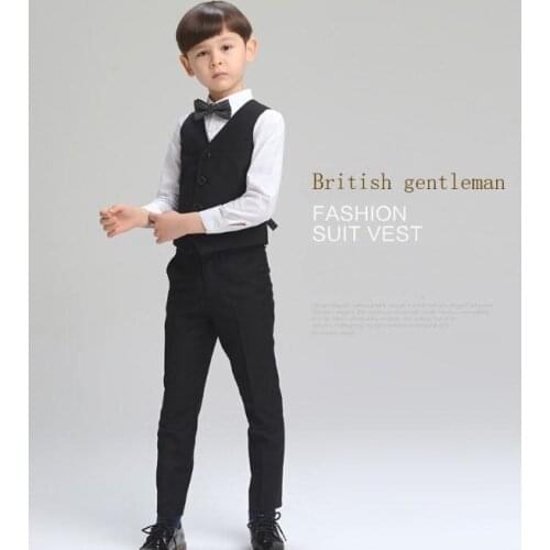 4pieces set autumn 2017 childrens leisure clothing sets kids baby boy suit vest gentleman clothes for weddings formal clothing