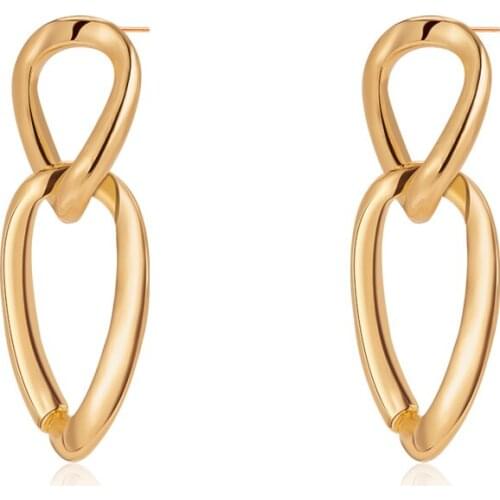 New Vintage Link Chain Dangle Earrings For Women Boho Geometric Simple Gold Color Long Tassel Drop Earring 2020 Brincos Jewelry