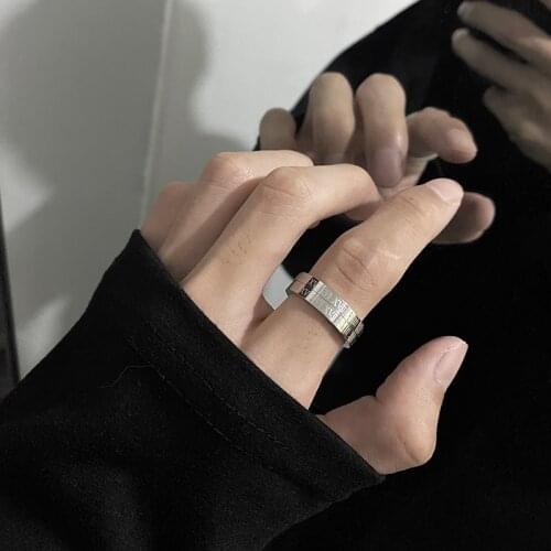 Onlysda 316L Stainless Steel Wedding Band Ring Roman Numerals Punk Rings for Men Women Fashion Wedding Custom Jewelry OSR544