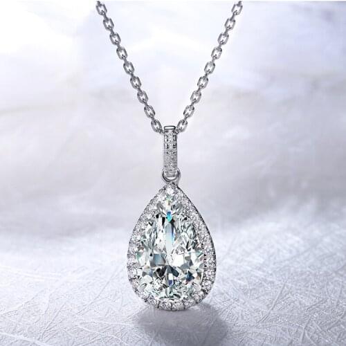 2021 Necklace And Bracelet With 3.0ct Pear Shape Simulated Diamond In Solid Sterling Silver Not Brass Silver Plated