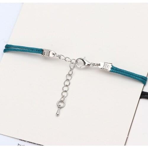 Handmade Friendship Infinity Love Pet Paw Print Wax Rope Bracelet with Wish Card