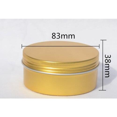 50pcs 180g Gold Empty Round Aluminum Box Metal Tin Cans Cosmetic Cream DIY Refillable Jar Tea Aluminum Pot