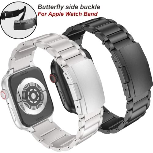 Stainless Steel Strap For Apple Watch Band 40mm 44mm 38mm 42mm 41mm 45mm Replacement Business Metal Bracelet For iWatch 7 6 5 3