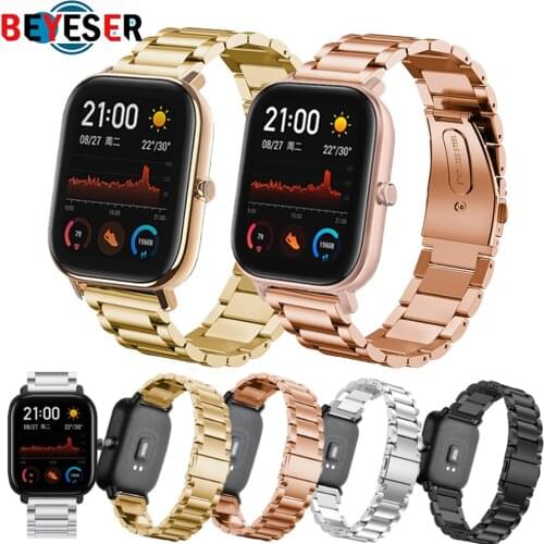 20mm Metal Strap For Xiaomi Amazfit GTS Bip S Bip U Smart Watch Band For Huami Amazfit GTS2 2e GTR 42mm Stainless Bracelet Belt