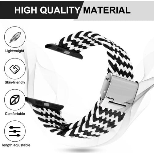Nylon strap for apple watch band 44mm 40mm 42mm 38mm iwatch correa Adjustable Braided Solo Loop for apple watch SE/6/5/4/3/2/1