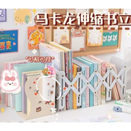 Retractable multi-lattice classification design neat and clean creative desk on desktop students folding bookshelf J05