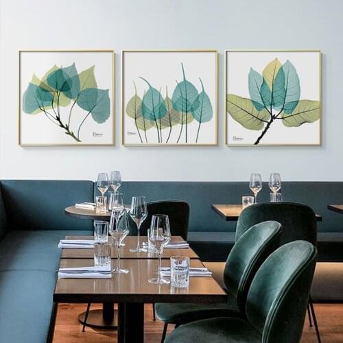 Tropical Green Clear Different Leaf Vein Poster Canvas Print Painting Wall Art Living Room Home Decoration