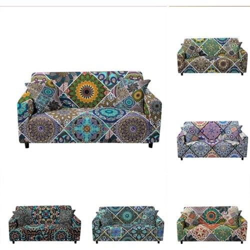 Geometry Stretch Sofa Slipcover Mandala Elastic Couch Covers For Living Room Funda Sofa Chair Protector Home Decor