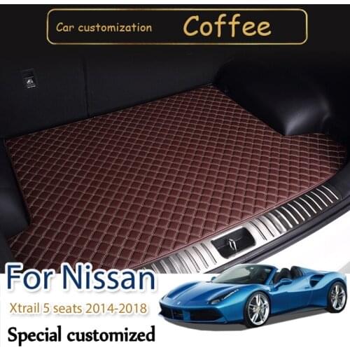 High quality Car Cargo Liner Floor Trunk Carpet Rugs Car Trunk Mats For For Nissan Xtrail 5 seats 2014 2015 2016 2017 2018