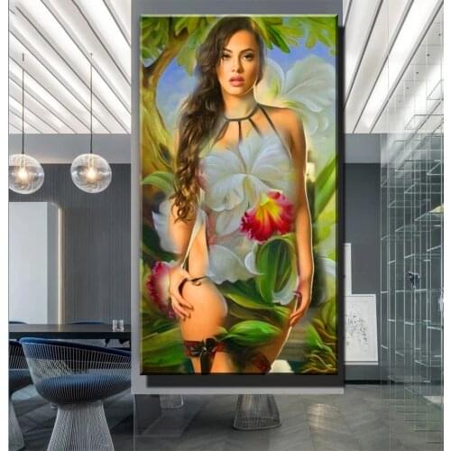 Flower women diamond painting,full,square,round diamond embroidery mosaic diamond diy handwork puzzle diamant Gothic Lady X95