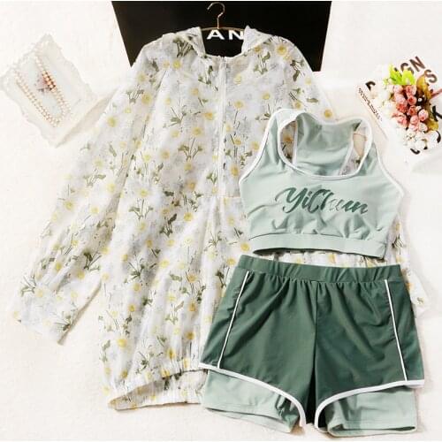 2021 New Women Sports Bikini Swimwear Swimming Bathing Suit Letter Beach Wear Biquini Female Padded Swimsuit with Cover-Up