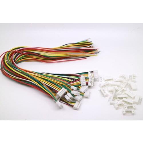 100 SETS Micro JST 2.0 PH 6-Pin Male&Female Connector Plugs 300mm Wires Cables