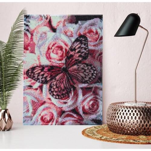 5D DIY Diamond Painting Butterfly Flower Decoration For Home Handicraft Mosaic Full Display Picture Set Diamond Art with frame