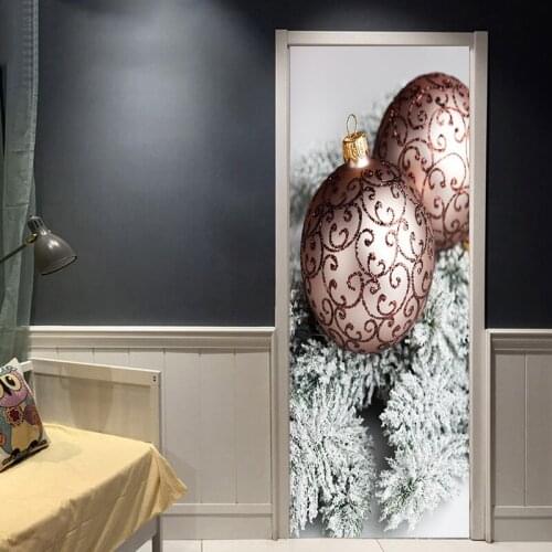 77x200cm Window Stickers Winter Christmas Bells Door Stickers PVC Poster Wallpaper Christmas Winow Wall Decals Xmas Home Decor